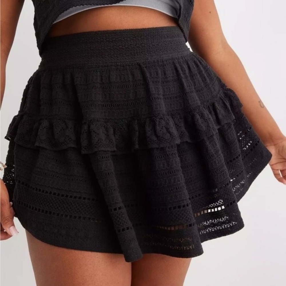 Aerie‎ Lace Ruffle Mini Skirt Size Small